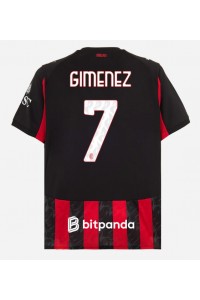 AC Milan Santiago Gimenez #7 Jalkapallovaatteet Kotipaita 2025-26 Lyhythihainen